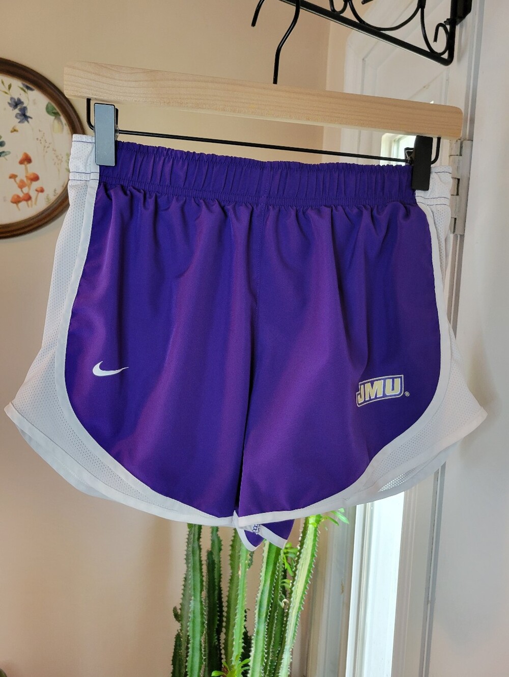 Nike Dri-Fit Purple James Madison University Logo Athletic Workout Shorts Size S